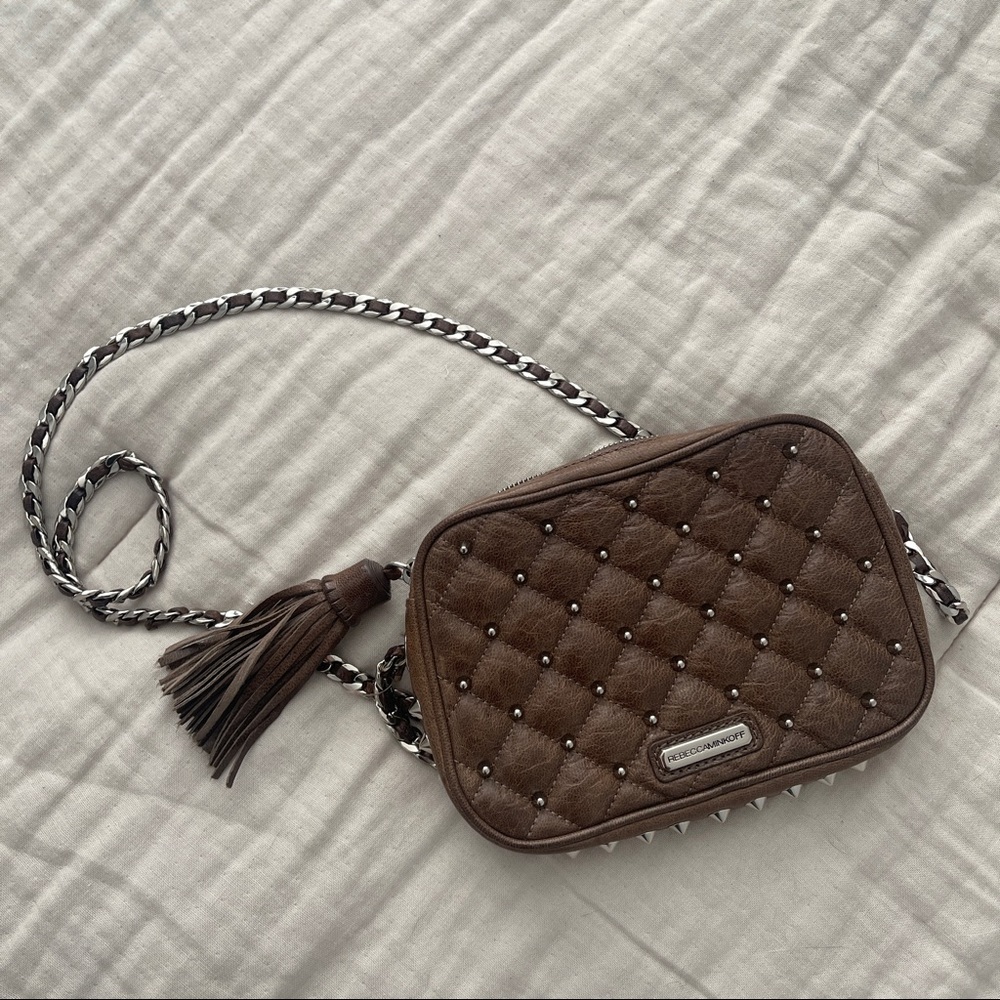 Rebecca Minkoff Stud mini crossbody bag with tassel